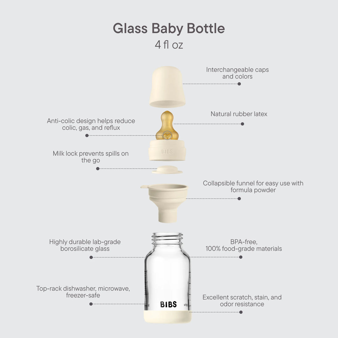 Glass Bottle 4oz Latex - Ivory
