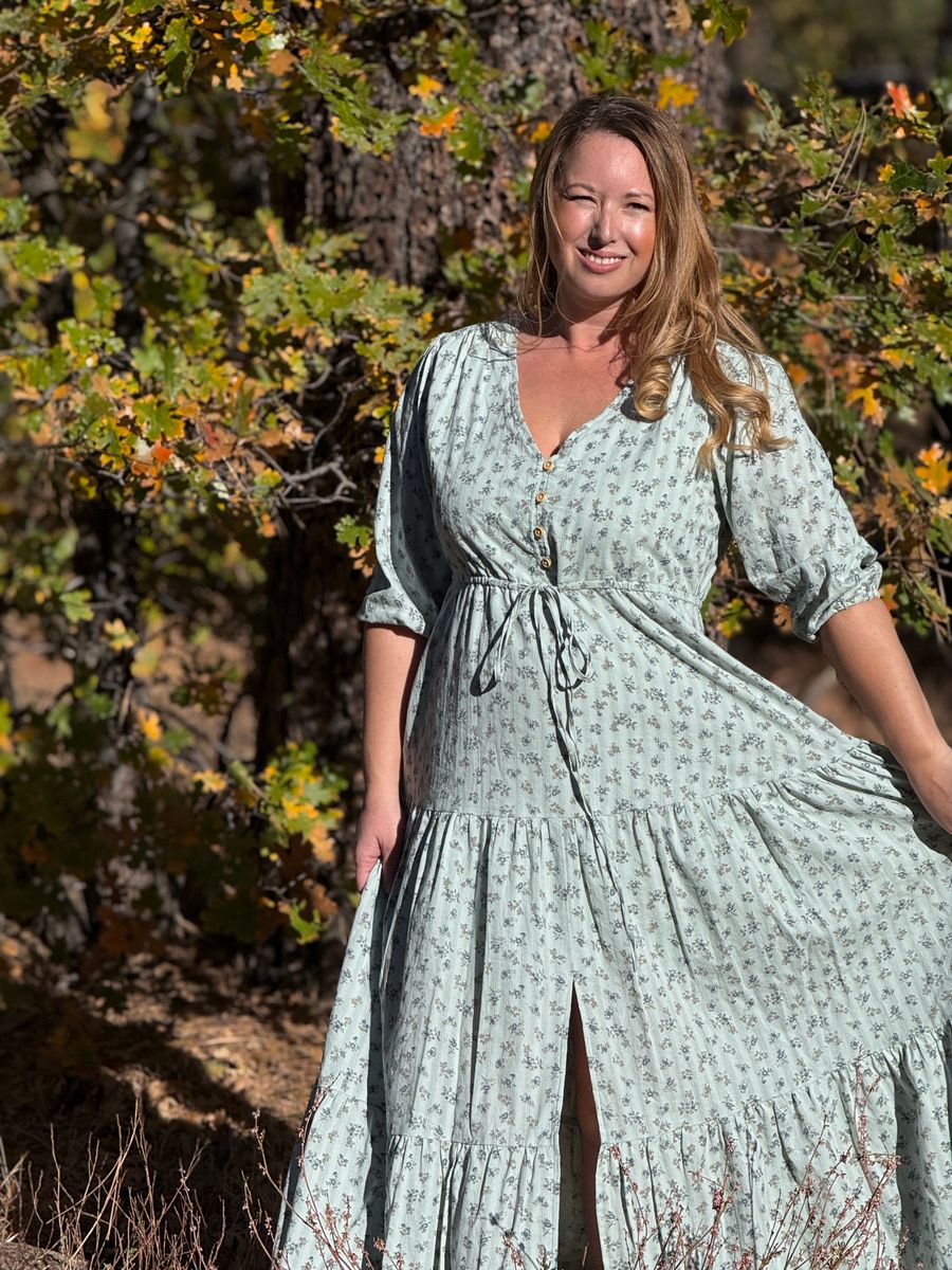 Jess Dress - Teal Floral