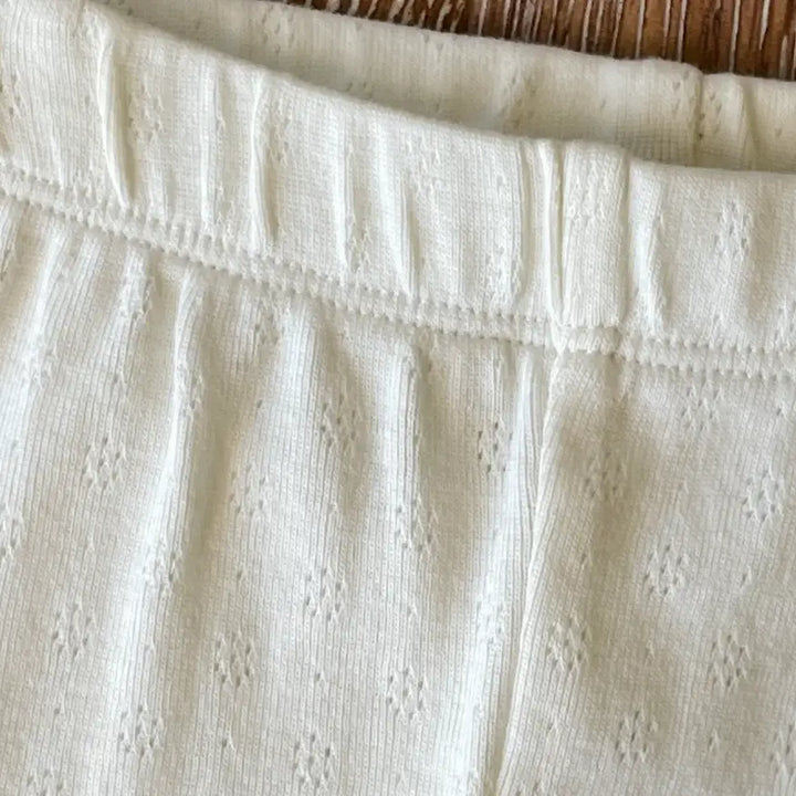 Pointelle Knit Leggings - Natural