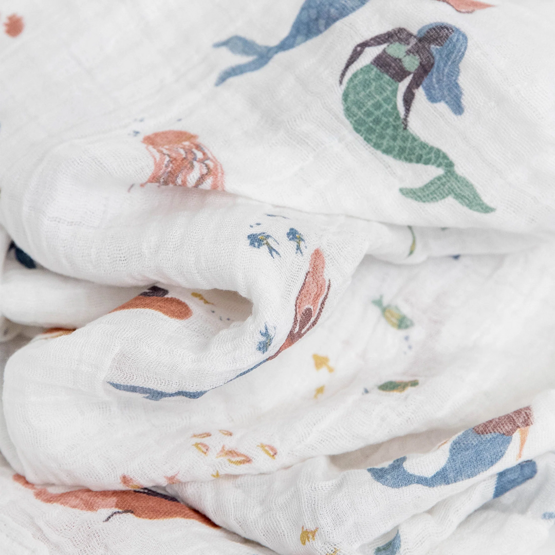Mermaids Cotton Muslin Swaddles 3PK