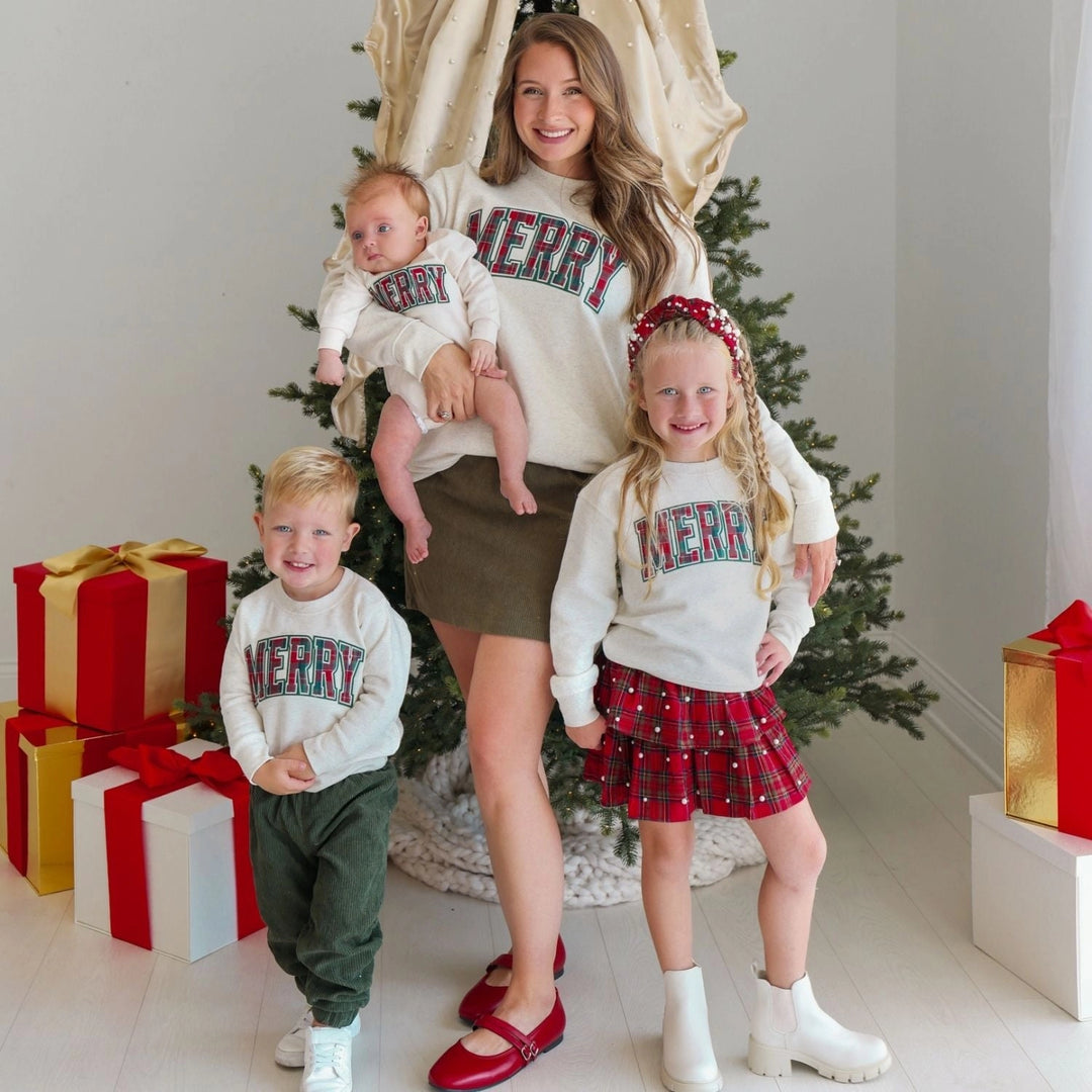 Merry Tartan Patch Sweatshirt