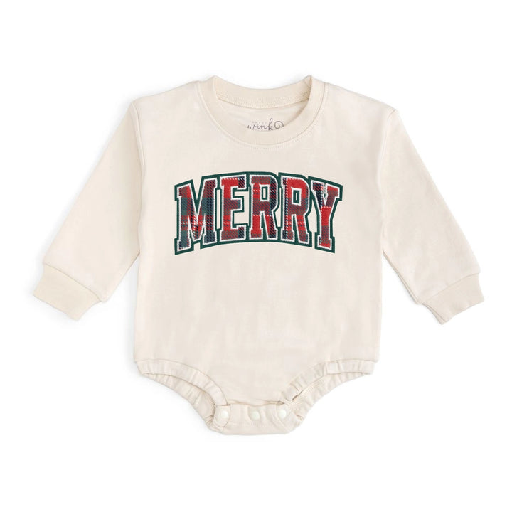 Merry Tartan Patch Romper