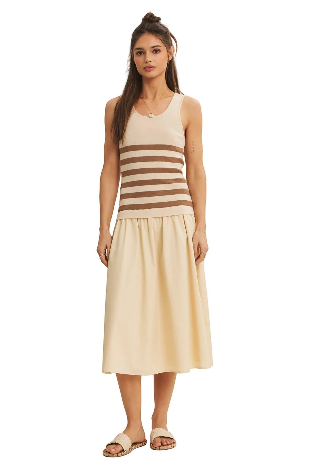 Rosalie Dress - Cream/Mocha