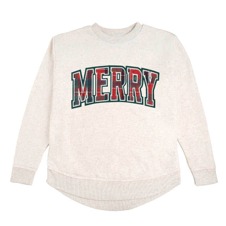 Merry Tartan Patch Women's Sweatshirt