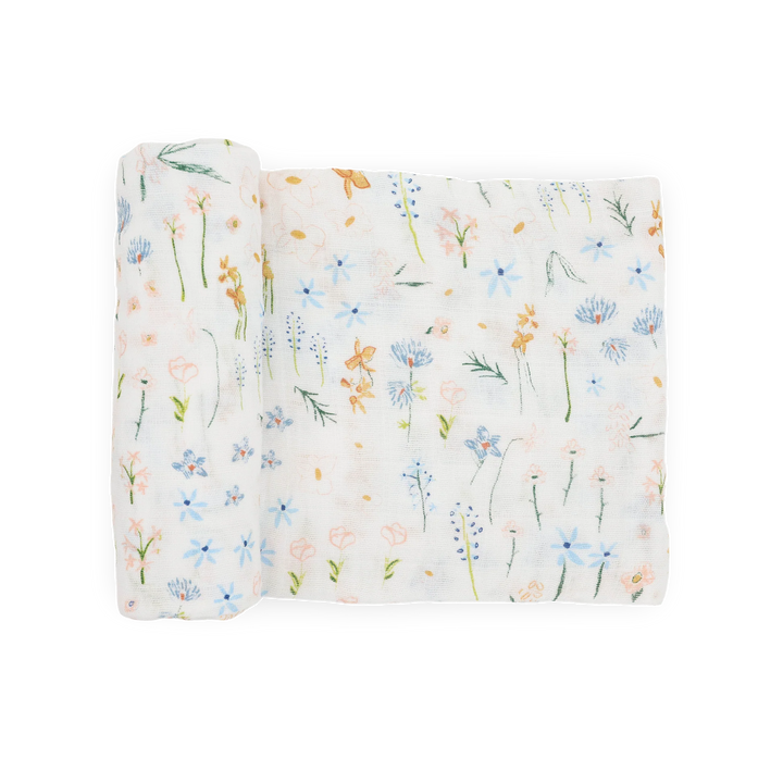 Pastel Petals Cotton Muslin Swaddle