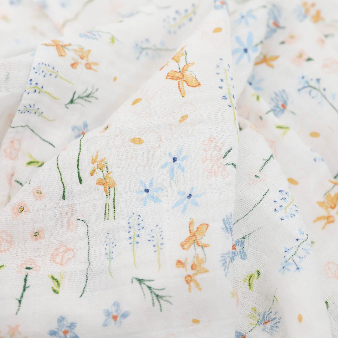 Pastel Petals Cotton Muslin Swaddle