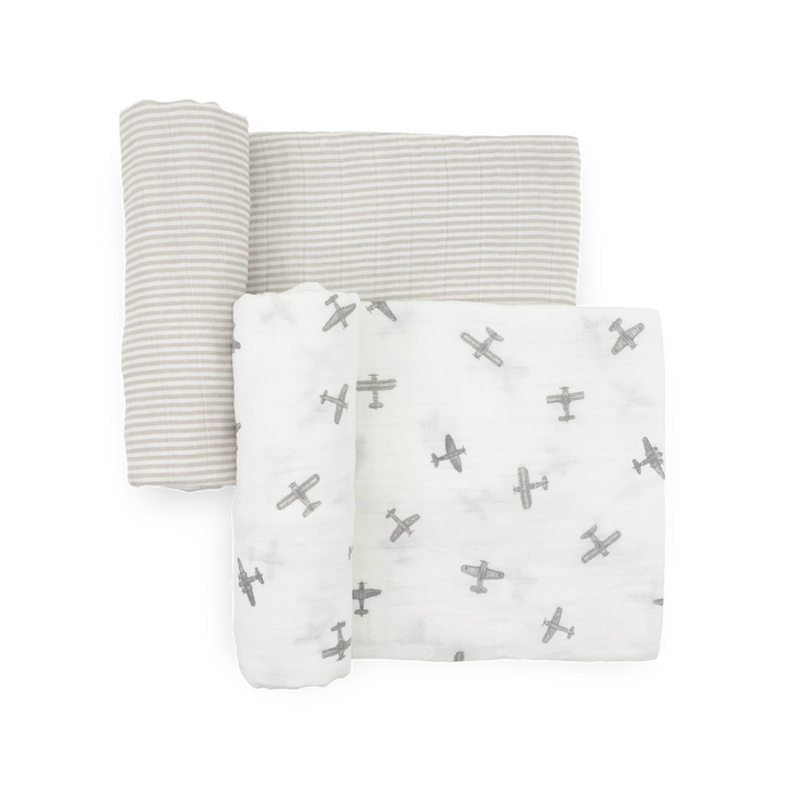 Planes Organic Cotton Muslin Swaddles 2PK