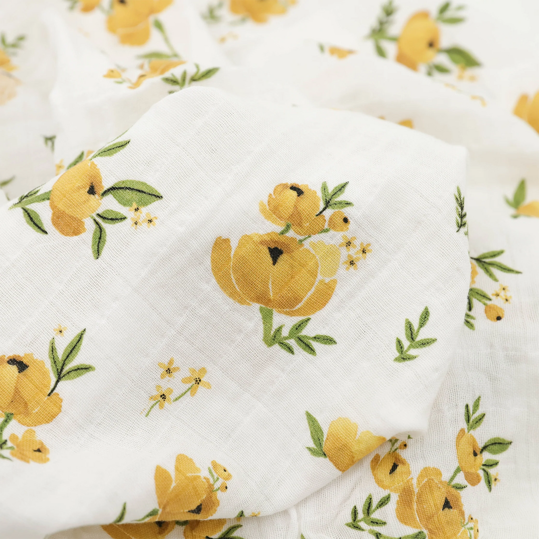 Roses Organic Cotton Muslin Swaddles 2PK