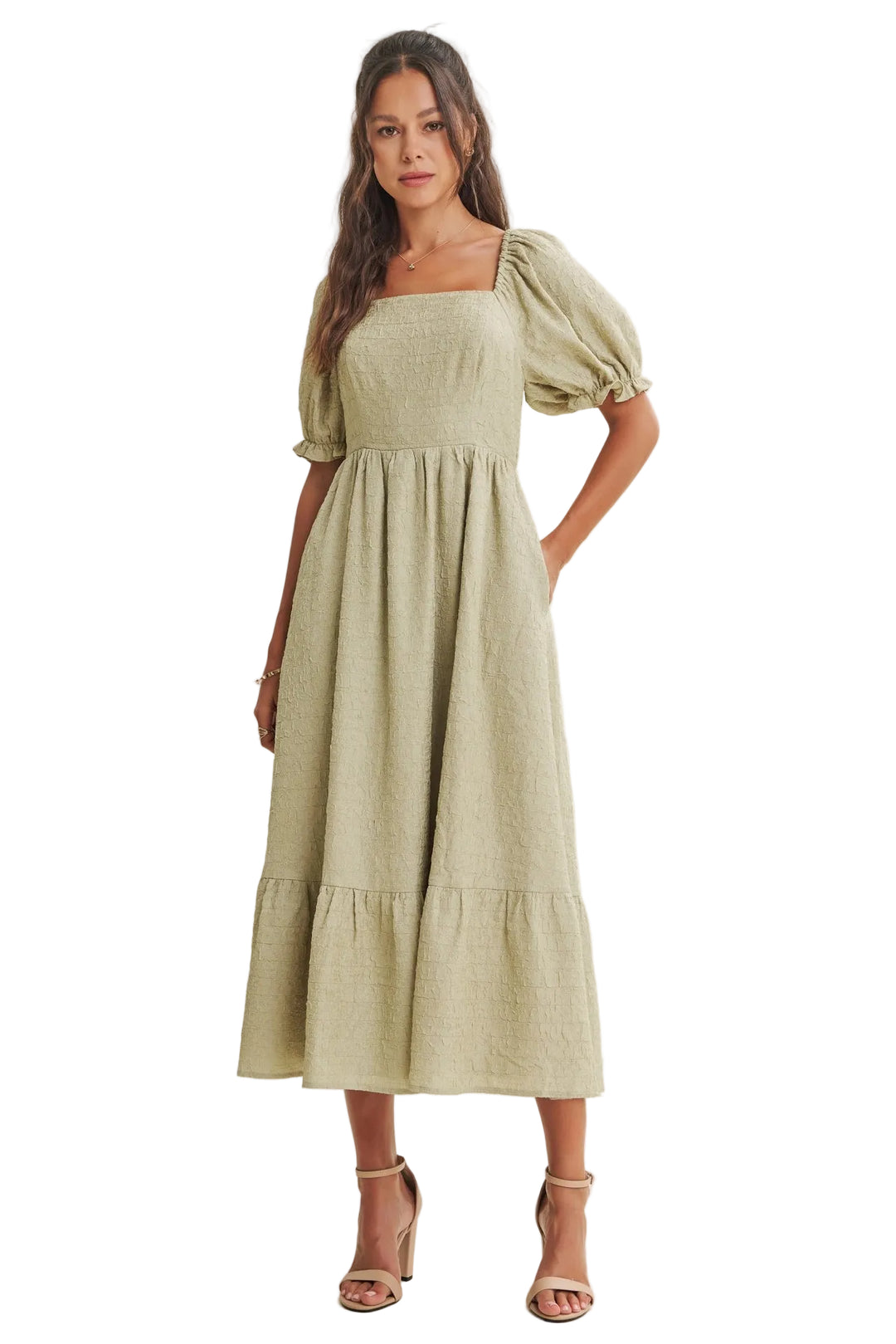 Grace Dress - Sage/Ivory