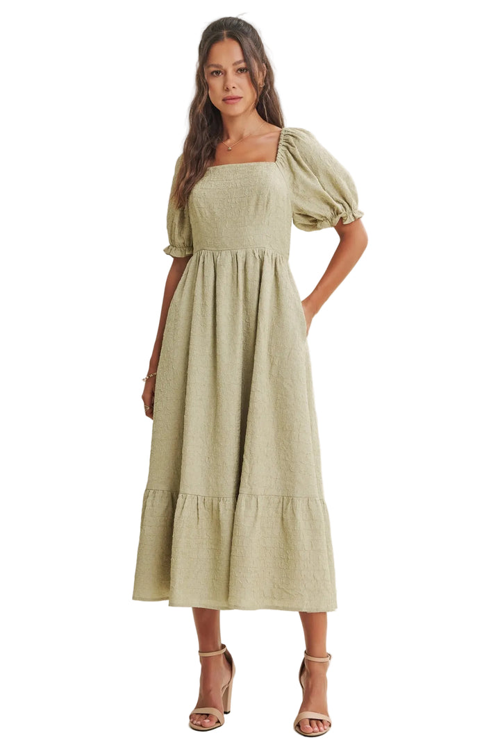 Grace Dress - Sage/Ivory