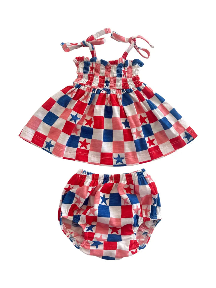 Checkerboard Smocked Set