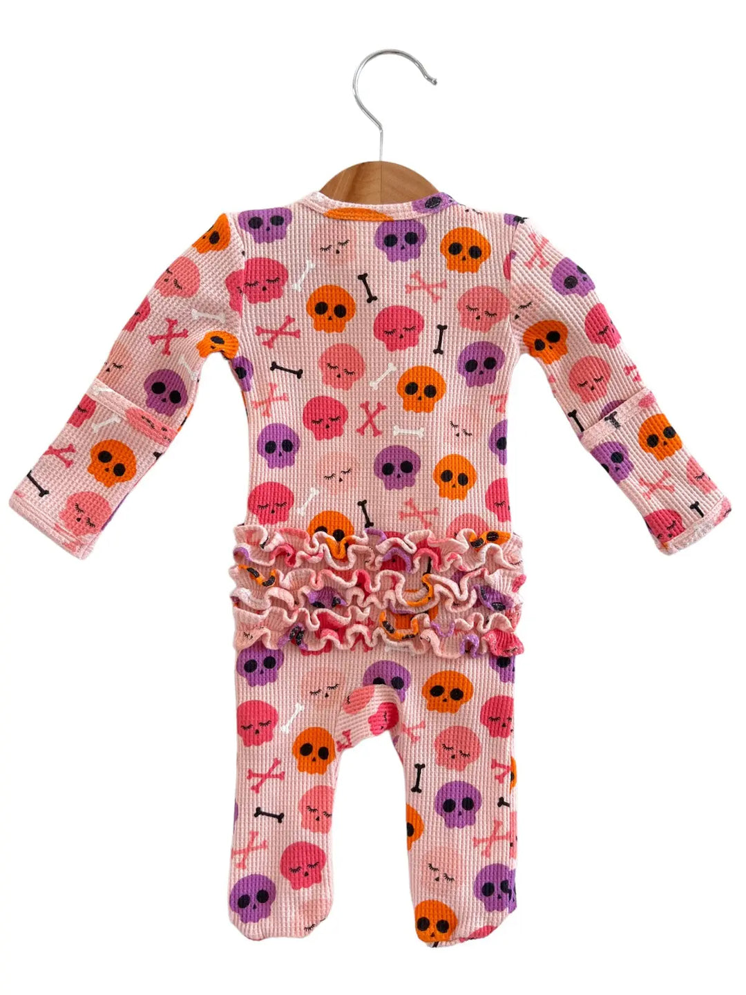 Candy Skulls Footie - Pink