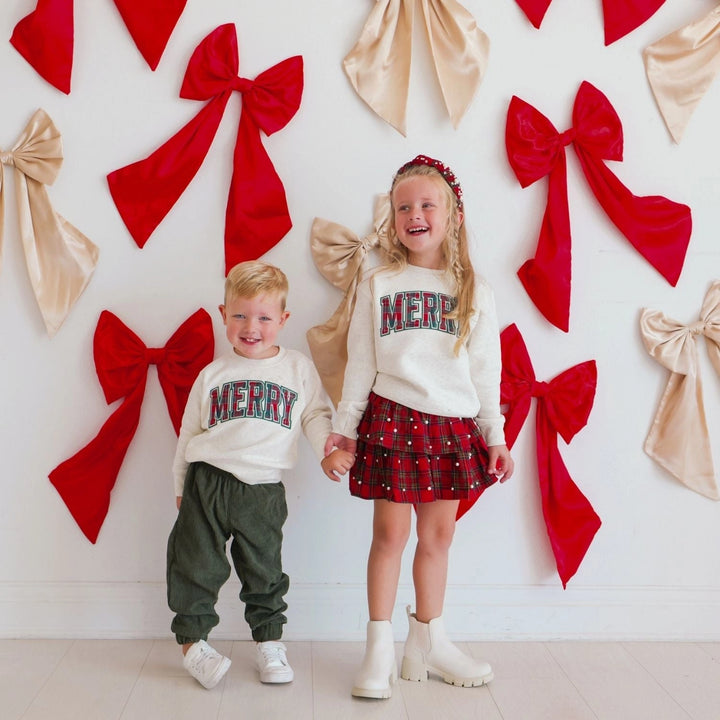 Merry Tartan Patch Sweatshirt