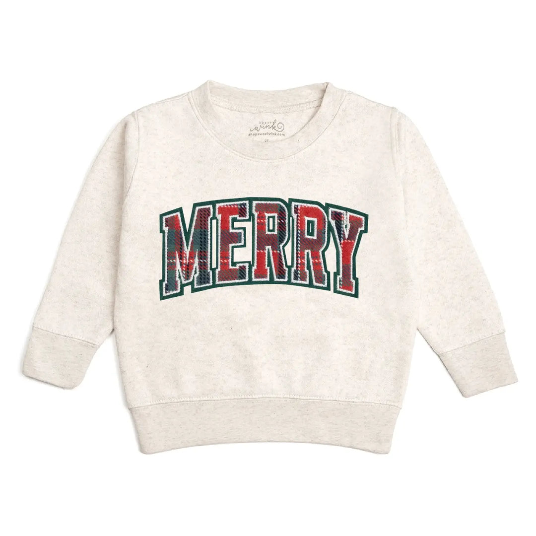 Merry Tartan Patch Sweatshirt