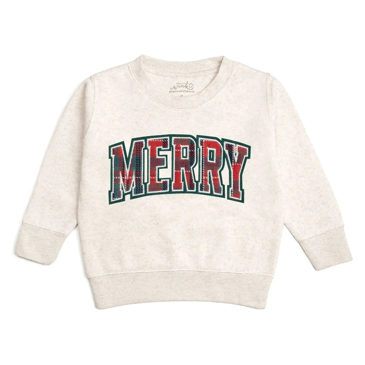 Merry Tartan Patch Sweatshirt