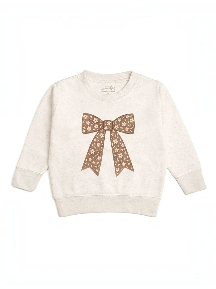 Mocha Floral Bow Sweatshirt