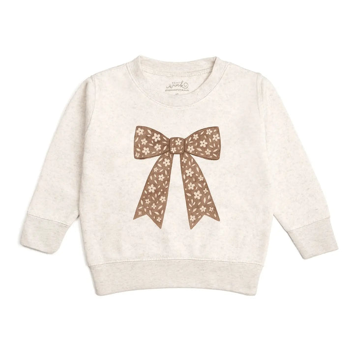 Mocha Floral Bow Sweatshirt