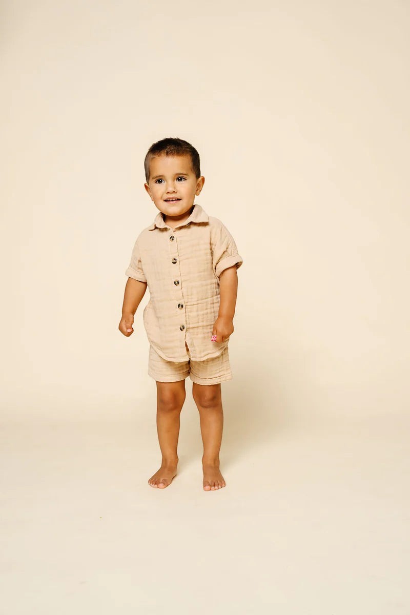 Shirt + Short Set - Tan