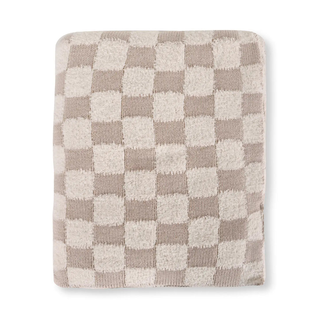Checkered Terry Knit Baby Blanket
