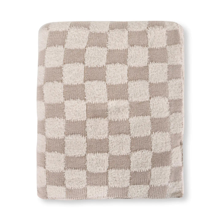 Checkered Terry Knit Baby Blanket