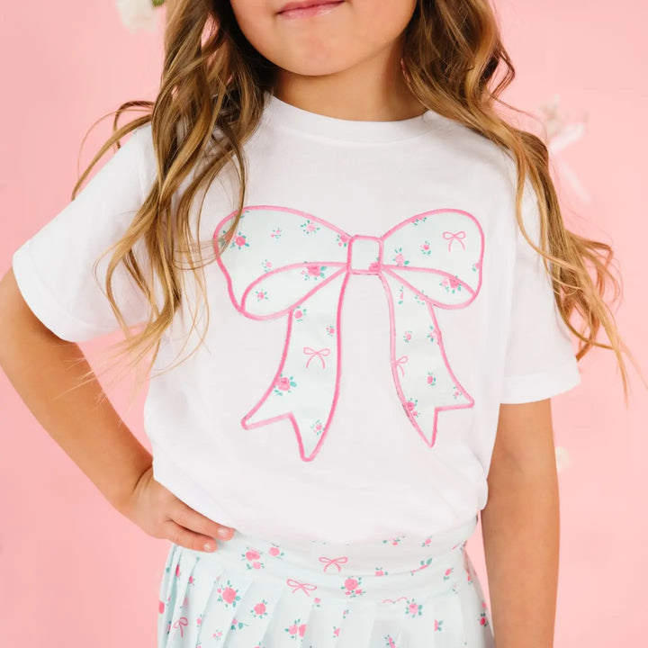 Sky Blue Floral Patch Tee