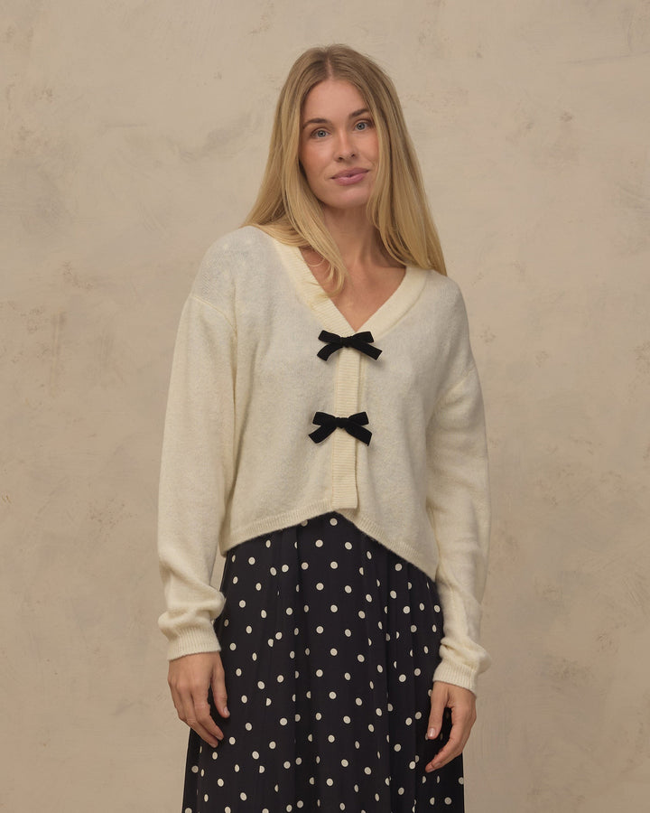 Bow Cardigan Women's - Ivory