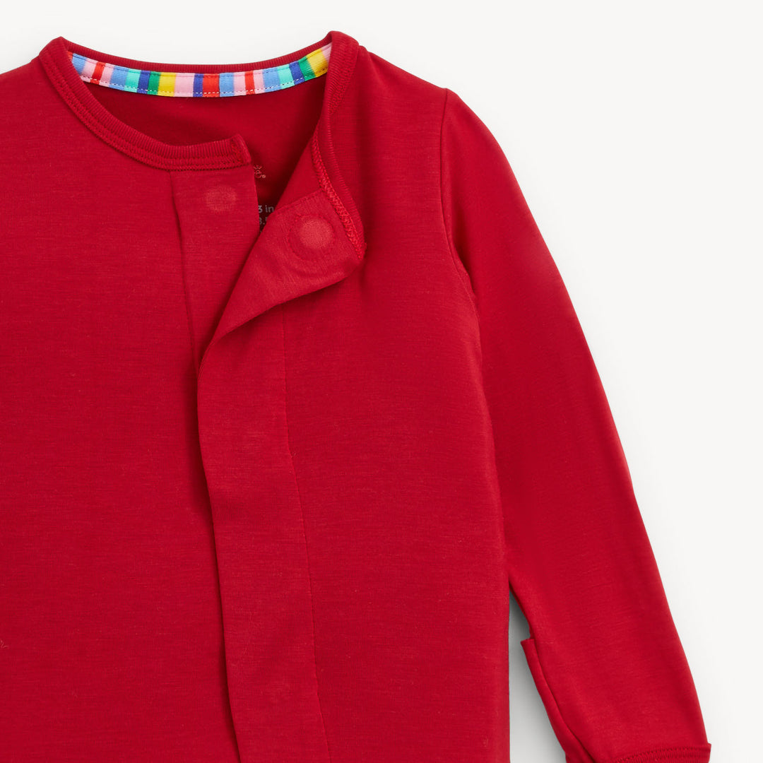 Red Solid Footie