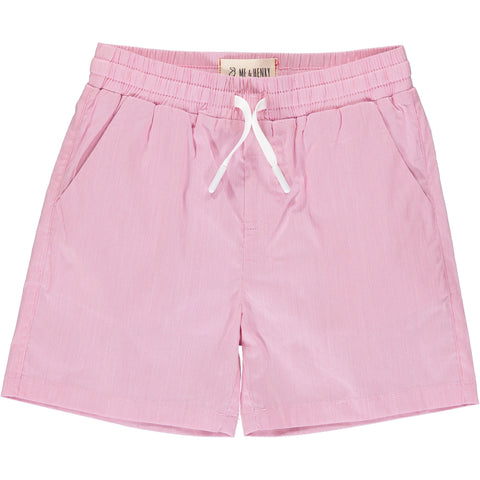 Surf Pink Micro Stripe Swim Boys Shorts