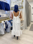 White Square Neck Sleeveless Midi Dress