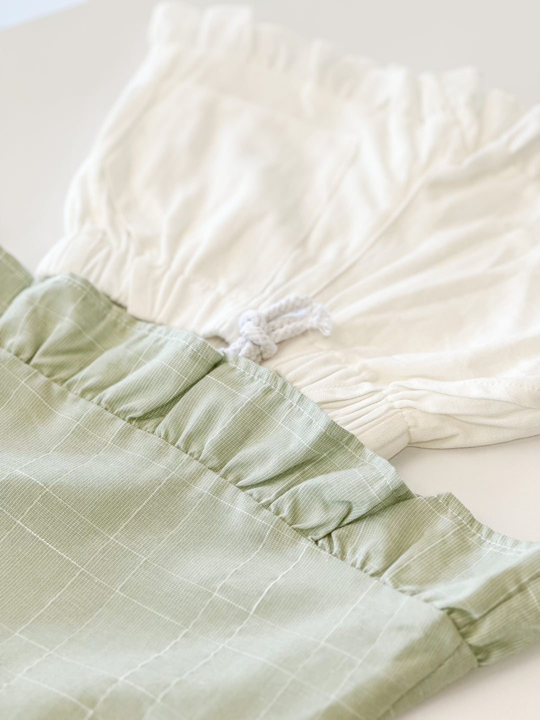 Top/Short Set - Sage Grid