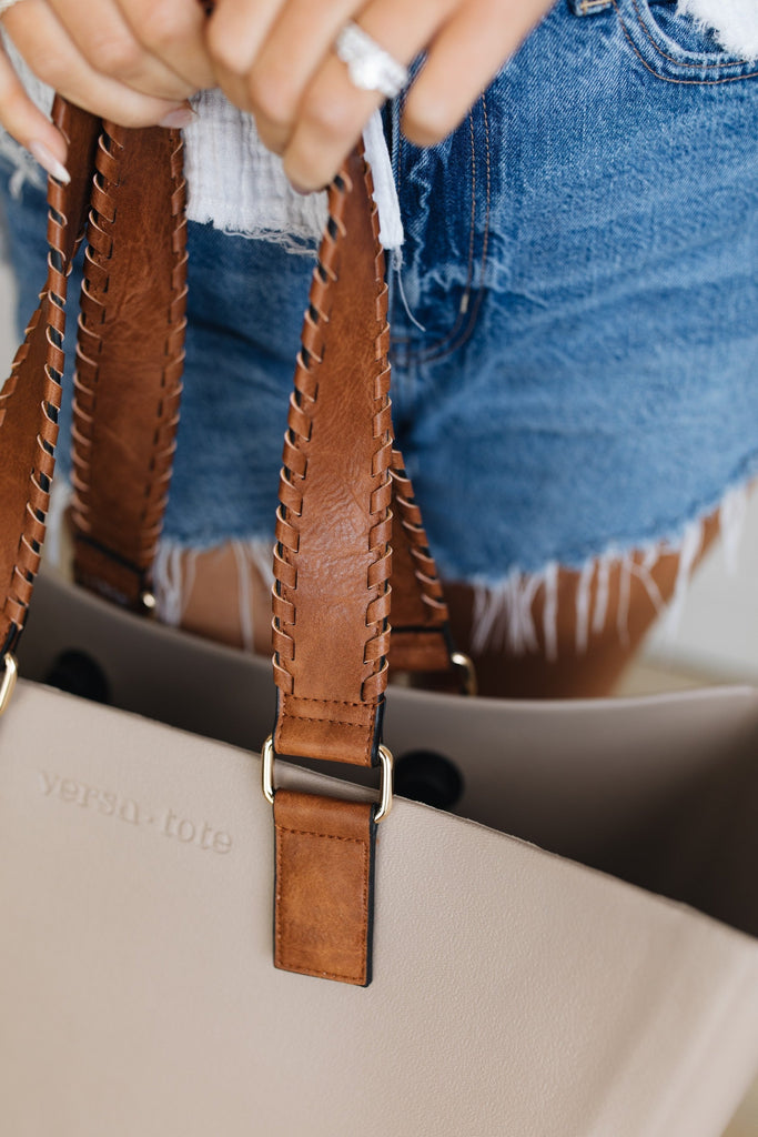 Versa Tote Whipstitch Straps Mom & Me Boutique