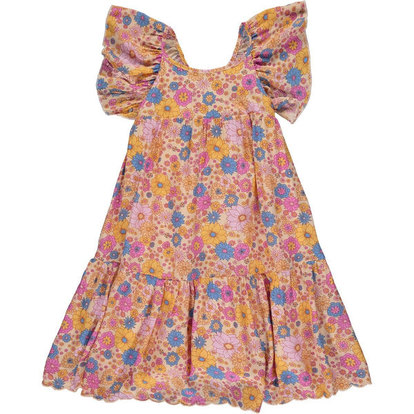 Joplin Dress - Peach Retro Floral