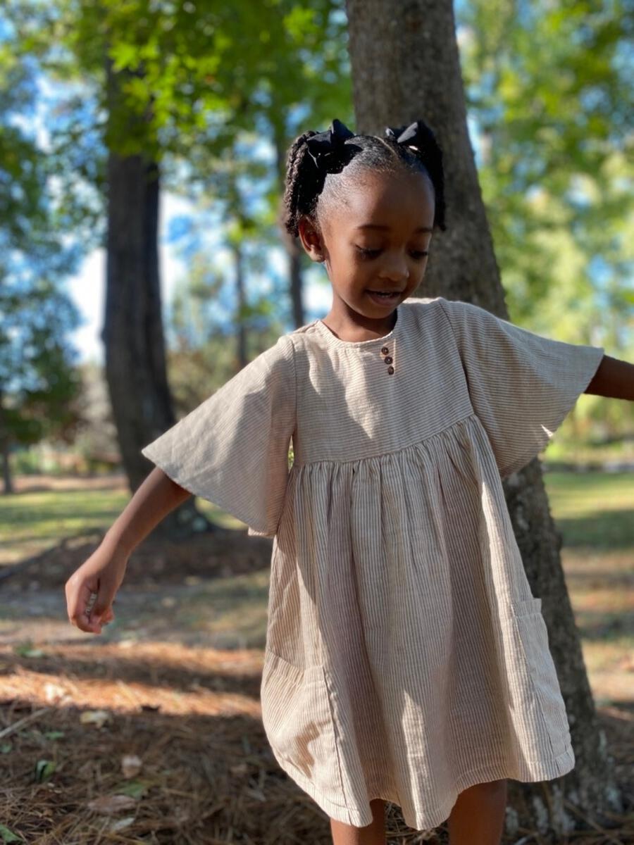 Korin - Mini Gold Stripe Dress