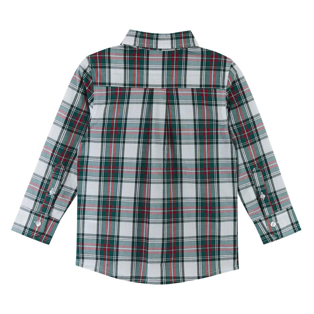 Boys Plaid Poplin & Bowtie Set