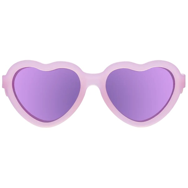 Heart Sunglasses - Frosted Pink/Purple Lens