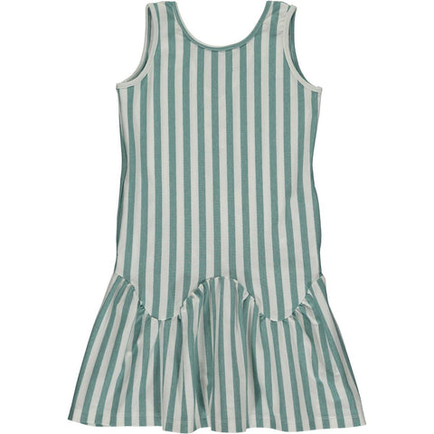 Leila Dress Green/White Stripe