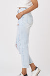 Ladies High Waisted Stone Wash Jeans