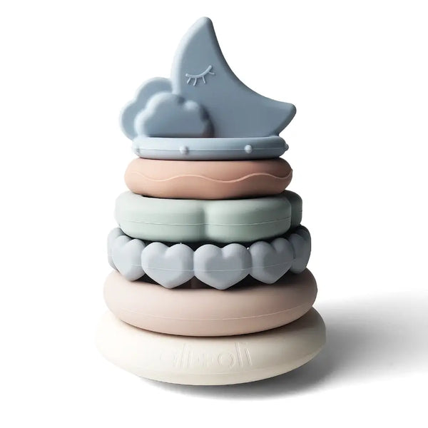 Soft Silicone Stacking Ring Tower Moon