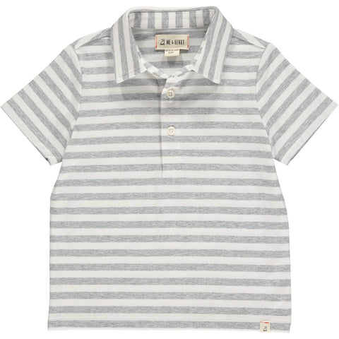 Flagstaff Dad Polo Grey/White Stripe