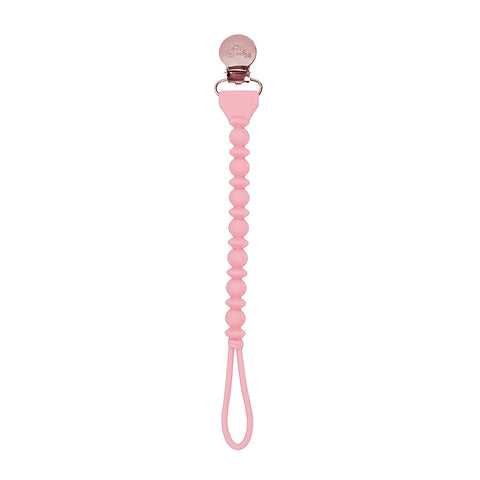 Pink Beaded - Sweetie Strap Silicone Pacifier Clip