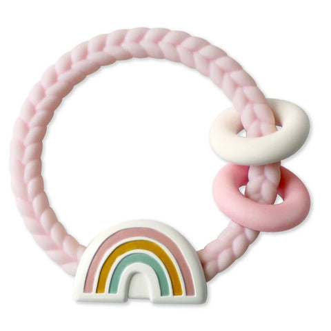 Pink Rainbow Ritzy Rattle - Silicone Teether