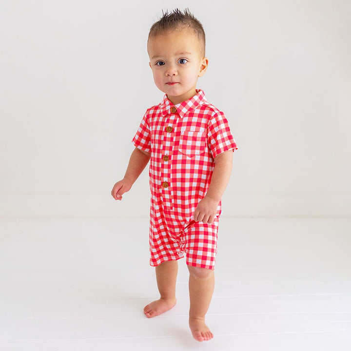 Polly S/S Collared Henley Romper